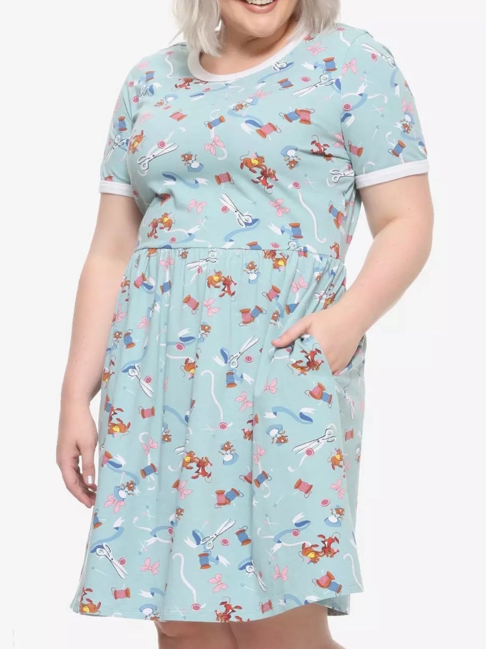 NWT Her Universe Cinderella Sewing Mice Ringer Dress - HU Size 3 (22-24, 3X)